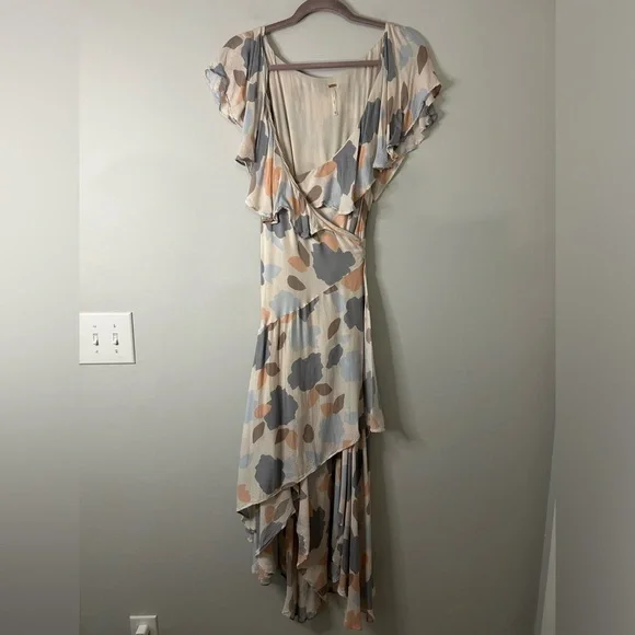 Free People Faye Printed Flowy Wrap Maxi Dress - Picture 2 of 6
